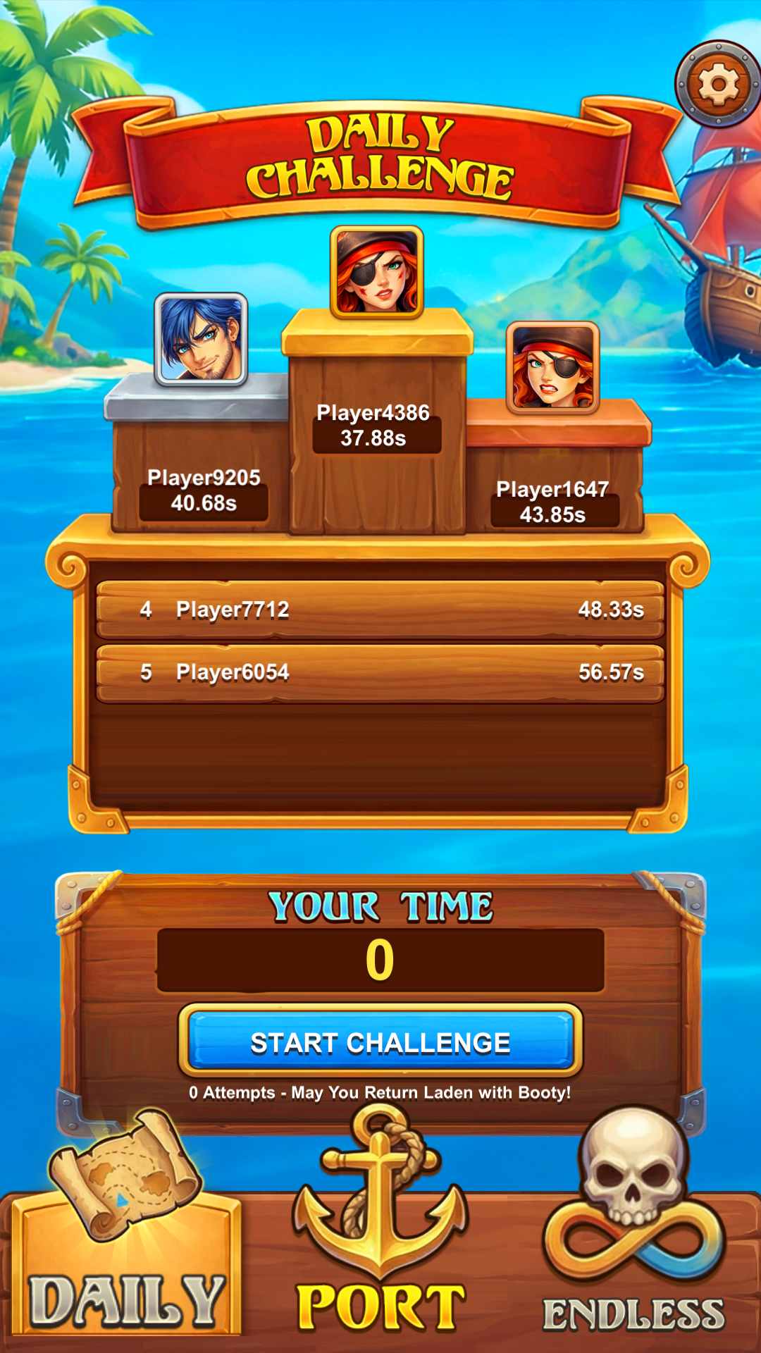 Daily Challenge mode screen